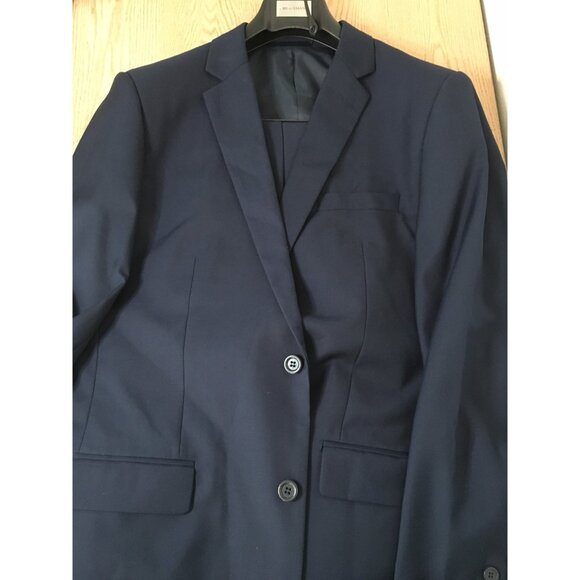 New Mens Braveman 2Pc Suit Slim Fit Untailored Pants Dark Navy Size 42Lx36W - Picture 3 of 9
